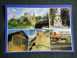 Képeslap,Esztergom,mozaik,Bazilika,vízivárosi templom,prímási palota,volán üdülő, 1986-