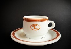 Alföldi vitrin K Kristály étterem mokkáscsésze és alj  barna csíkos kávés csésze Uniset