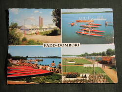 Képeslap, Fadd Dombori, KISZ tábor részlet,Volentöböl, strand,1973-