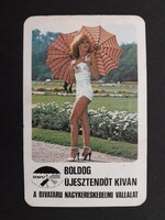 Kártyanaptár 1982 - Divatáru Nagykereskedelmi Vállalat feliratos retró, régi zsebnaptár
