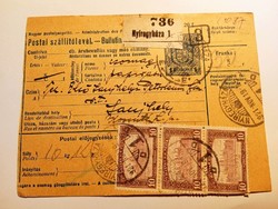 V0420 - Csomagszállító  1921 Nyíregyháza  - Sátoraljaújhely  -Petróleumfinomító R.T.