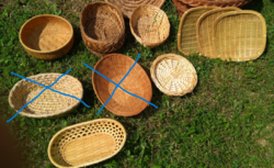 Retro, vintage 8 darabos fonott kenyeres kosár gyűjtemény