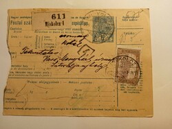 V0427 - MISKOLC - csomagszállító (kötél)  1921  - Sátoraljaújhely  - Vas Menyhért