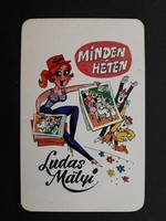 Kártyanaptár 1982 - Grafikus, rajzos, Minden héten Ludas Matyi feliratos retró, régi zsebnaptár