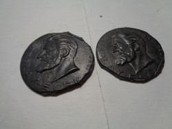 Elek Matolay (1836 - 1883) motez sports commemorative coin, 2 pieces