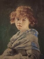 Vízért induló kislány c. festmény