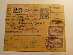 V0450 - Budapest - csomagszállító   1921  - Sátoraljaújhely  - Ker. Munkásbiztosító Pénztár