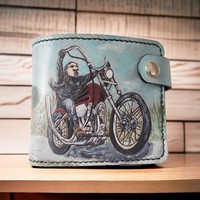 Leather motorcycle wallet