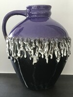 Retro fat lava kerámia kancsóváza, 23 cm magas