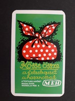 Kártyanaptár 1982 - Grafikus, Rajzos, Kössze össze, Méh feliratos retró, régi zsebnaptár