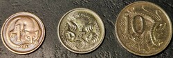 Ausztrália vegyes 1, 5, 10 cent