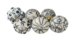 S6-020 Vintage stílusú porcelán bútorgomb szett (6 db-os)