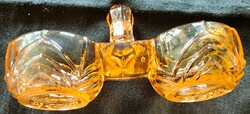 ART DECO DEKO LAZAC RÓZSASZÍN ÜVEG SÓTARTÓ KÁVÉHÁZ RENDKIVÜL LÁTVÁNYOS