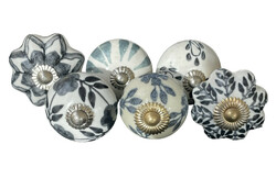 S6-019 Vintage stílusú porcelán bútorgomb szett (6 db-os)