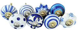 S8-009 Vintage stílusú porcelán bútorgomb szett (8 db-os)