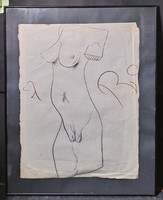 Karakas András: Modern akt "Satisfaction 1999" - kortárs grafika - groteszk, erotikus