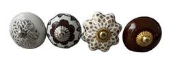 S4-08 Vintage stílusú porcelán bútorgomb szett (4 db-os)