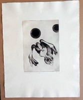 Földi Péter rézkarc 8/20 (  Madár III. )50x40 cm lapméret
