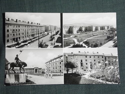 Képeslap, Kazincbarcika,mozaik,lakótelep,szobor, látkép,részlet, 1963-