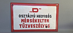 Mérsékelt tűzveszélyes zománctábla nagy méret