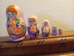 Orosz fa Matrjoska baba, 5 darabos