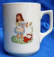 Régi Zsolnay   porcelán  csésze , jelzett, 9,5 cm magas.