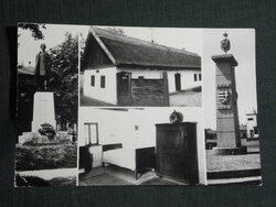 Képeslap,Kiskőrös,mozaik,Petőfi szülőháza,szobor,emlékmű,múzeum látkép,részlet, 1983-
