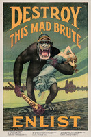 Pusztítsd el ezt az őrült vadállatot - gorilla -háború - USA  propaganda reklám plakát, poszter