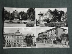 Képeslap,Kaposvár,mozaik,park,szökőkút,színház,kórház,gimnázium, látkép,részlet, 1959-