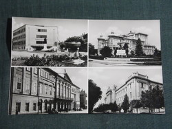 Képeslap,Kaposvár,mozaik,SZTK rendelő,színház,emlékmű,bíróság, látkép,részlet, 1963-