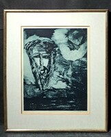 E. G. Molnár: Krisztus (keretezett grafika) bécsi festőművész, Molnár György