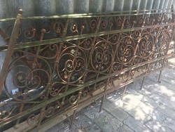 Antique Wrought Iron Stair Railing Pair
