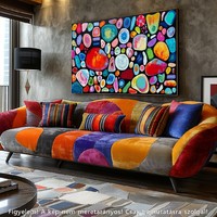Színek univerzuma 125 x 65 cm absztrakt festmény