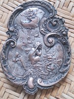 Antique angelic silver-plated ashtray