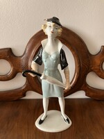 ART DECO UNTERWEISSBACH PORCELÁN FIGURA / SÉRÜLT!