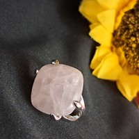 Rózsakvarc köves gyűrű 1,5 cm-es