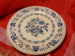 Gyönyörű hagymamintás porcelán nagy lapos kínáló tál, tányér