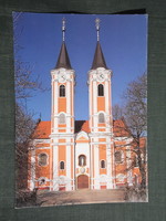 Képeslap,Máriagyűd,Barokk kegytemplom látkép, részlet, 1986-