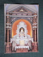 Képeslap,Máriagyűd,Barokk kegytemplom belső,oltár ,szobor, látkép, részlet, 1986-