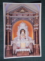 Képeslap,Máriagyűd,Barokk kegytemplom belső,oltár ,szobor, látkép, részlet, 1986-