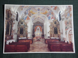 Képeslap,Máriagyűd,Barokk kegytemplom belső,oltár ,szobor, látkép, részlet, 1986-