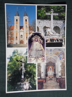 Képeslap,mozaik,Máriagyűd,Barokk kegytemplom belső,oltár ,szobor, látkép, részlet, 1986-
