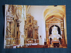 Képeslap, Máriagyűd,Barokk kegytemplom belső,oltár ,szobor látkép, részlet, 1979-