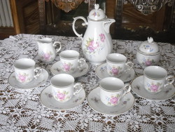 Hollóházi porcelán Pannónia / Hajnalka mintás kávés készlet