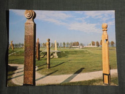 Képeslap,Mohács, Jubileumi emlékpark, kopjafa látkép, részlet, 1979-