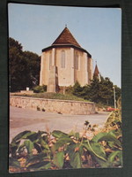 Képeslap, Miskolc, Avasi református templom látkép, részlet, 1986-