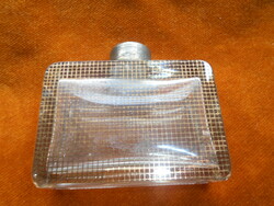 Antik lapokra metszett, csiszolt  illatszeres üveg súlyos  darab