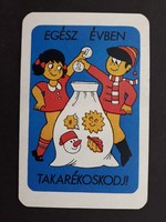 Kártyanaptár 1974 - Grafikus, Rajzos, Tanulók Takarékpénztára feliratos retró, régi zsebnaptár