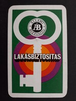 Kártyanaptár 1974 - Állami Biztosító, ÁB, Lakásbiztosítás feliratos retró, régi zsebnaptár