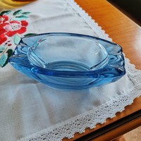 Blue glass ashtray